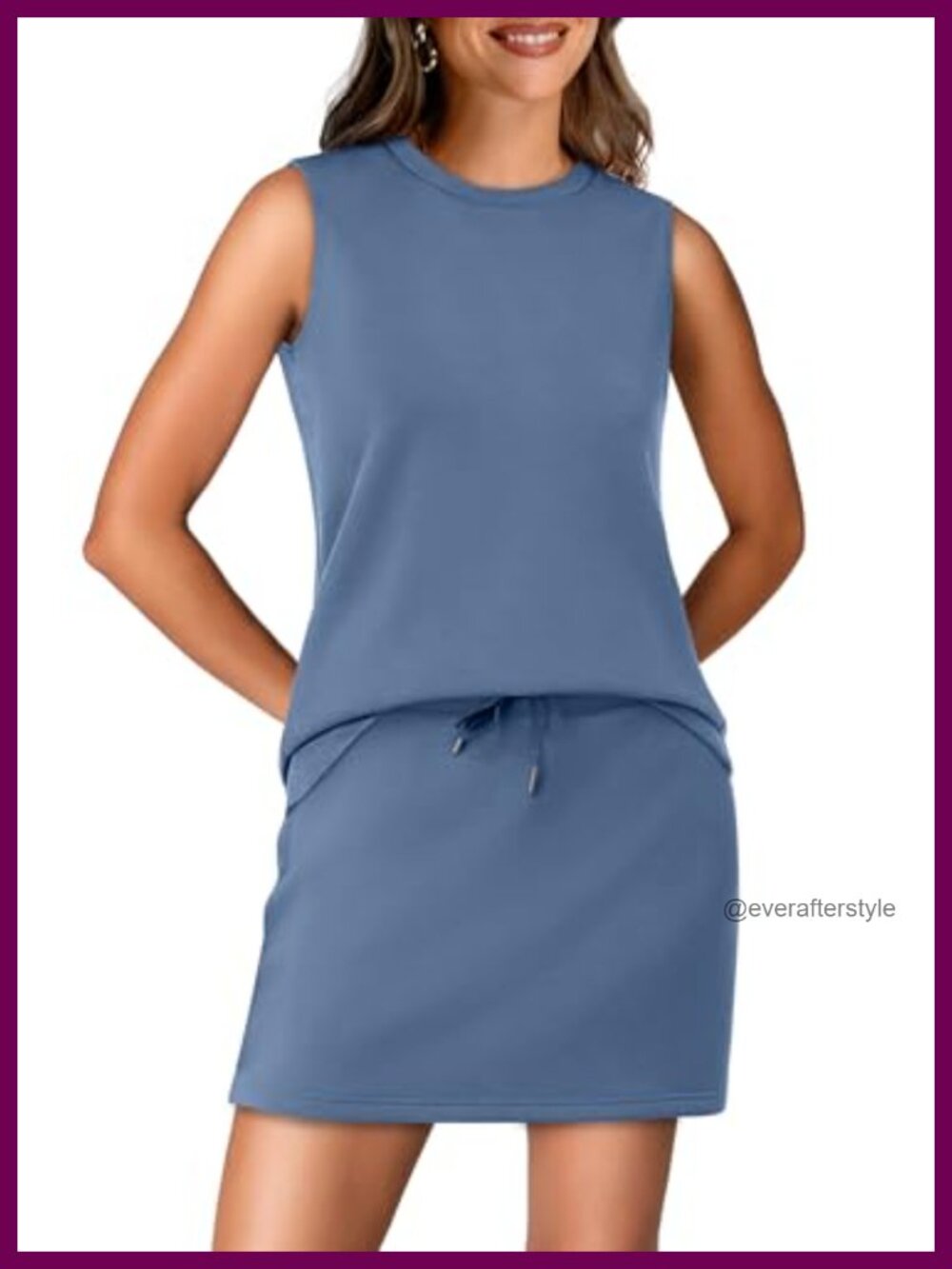 Women's Two Piece Tennis Skirt Set Sleeveless Top Active Lounge